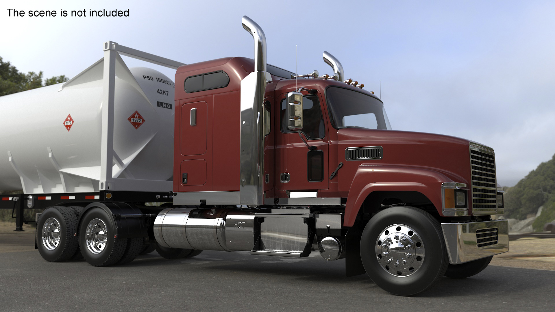 3D Freight Truck with Gas Tank LNG