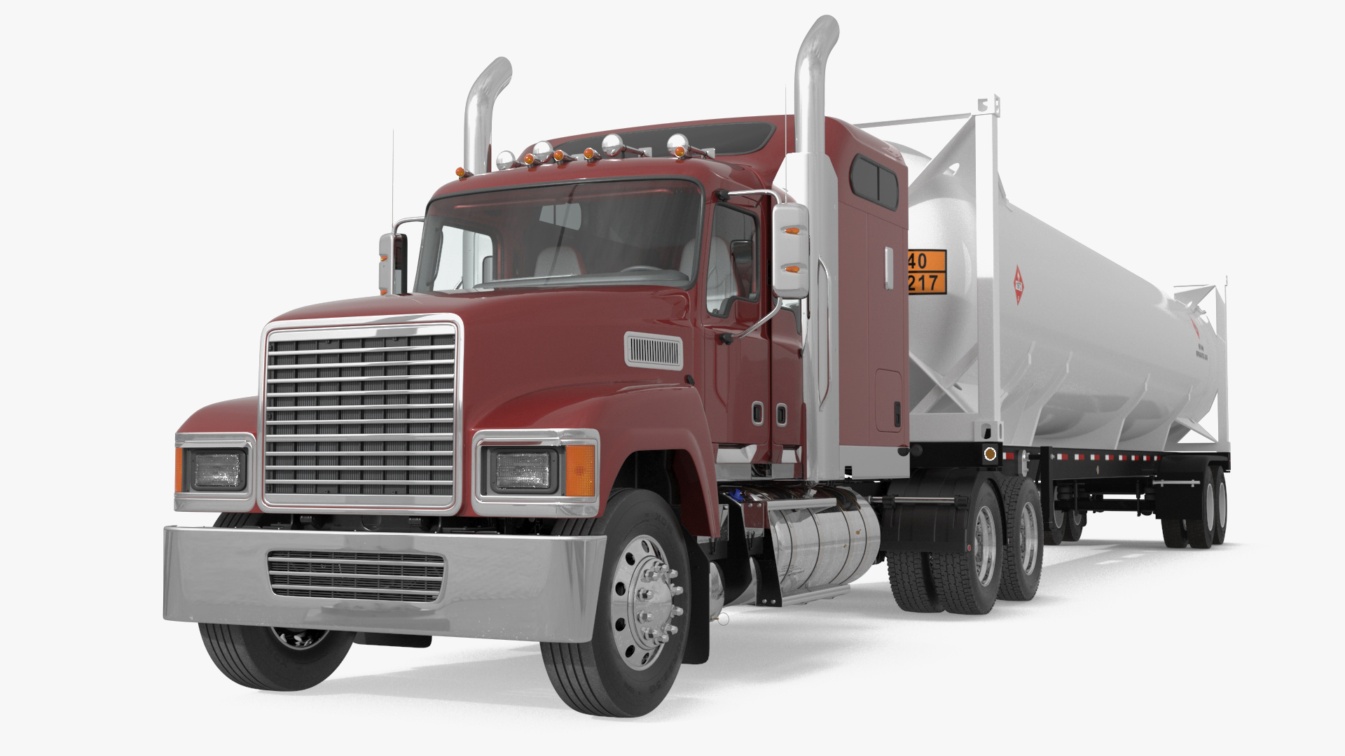 3D Freight Truck with Gas Tank LNG
