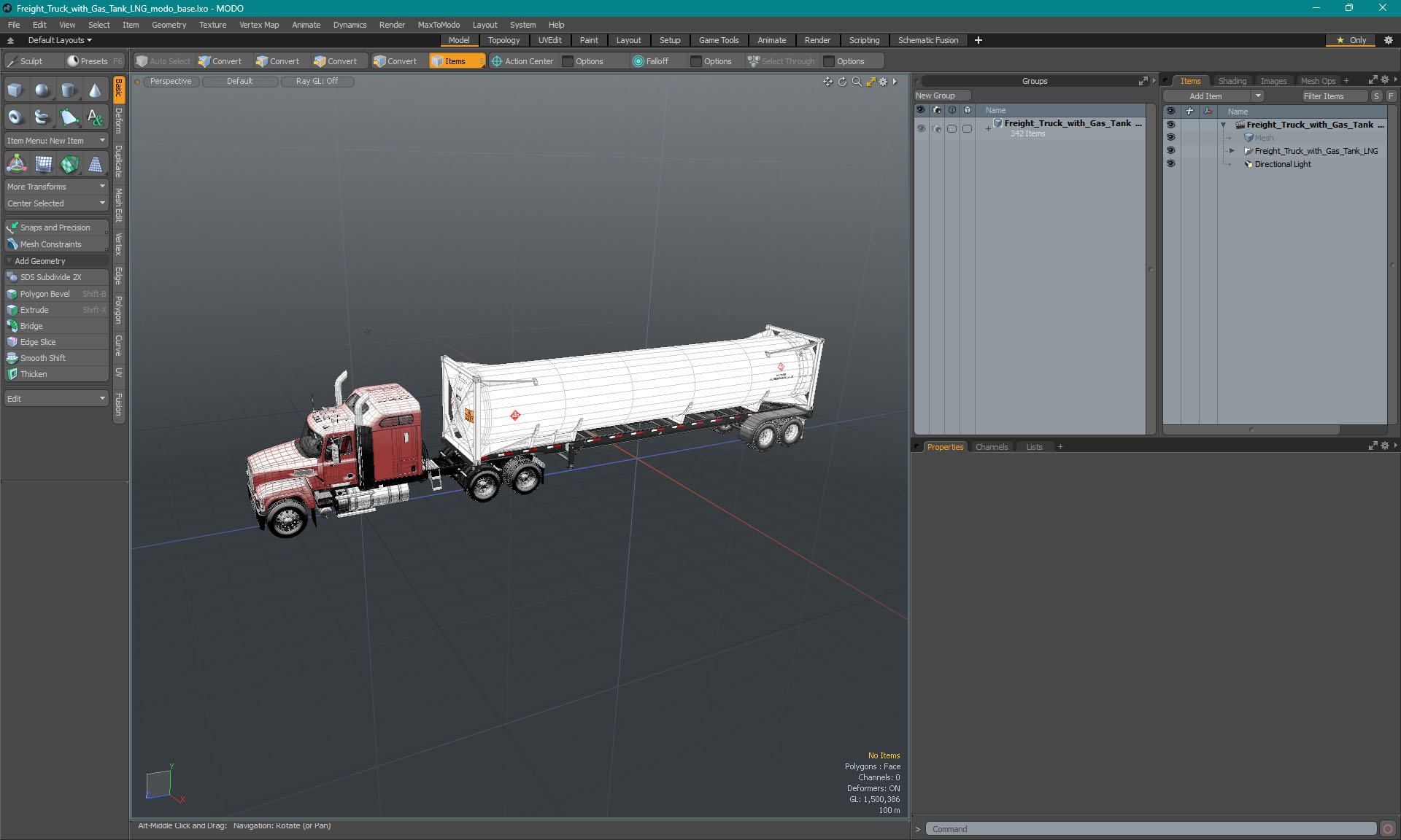 3D Freight Truck with Gas Tank LNG