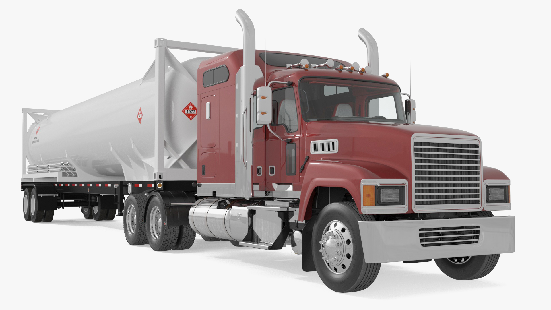 3D Freight Truck with Gas Tank LNG