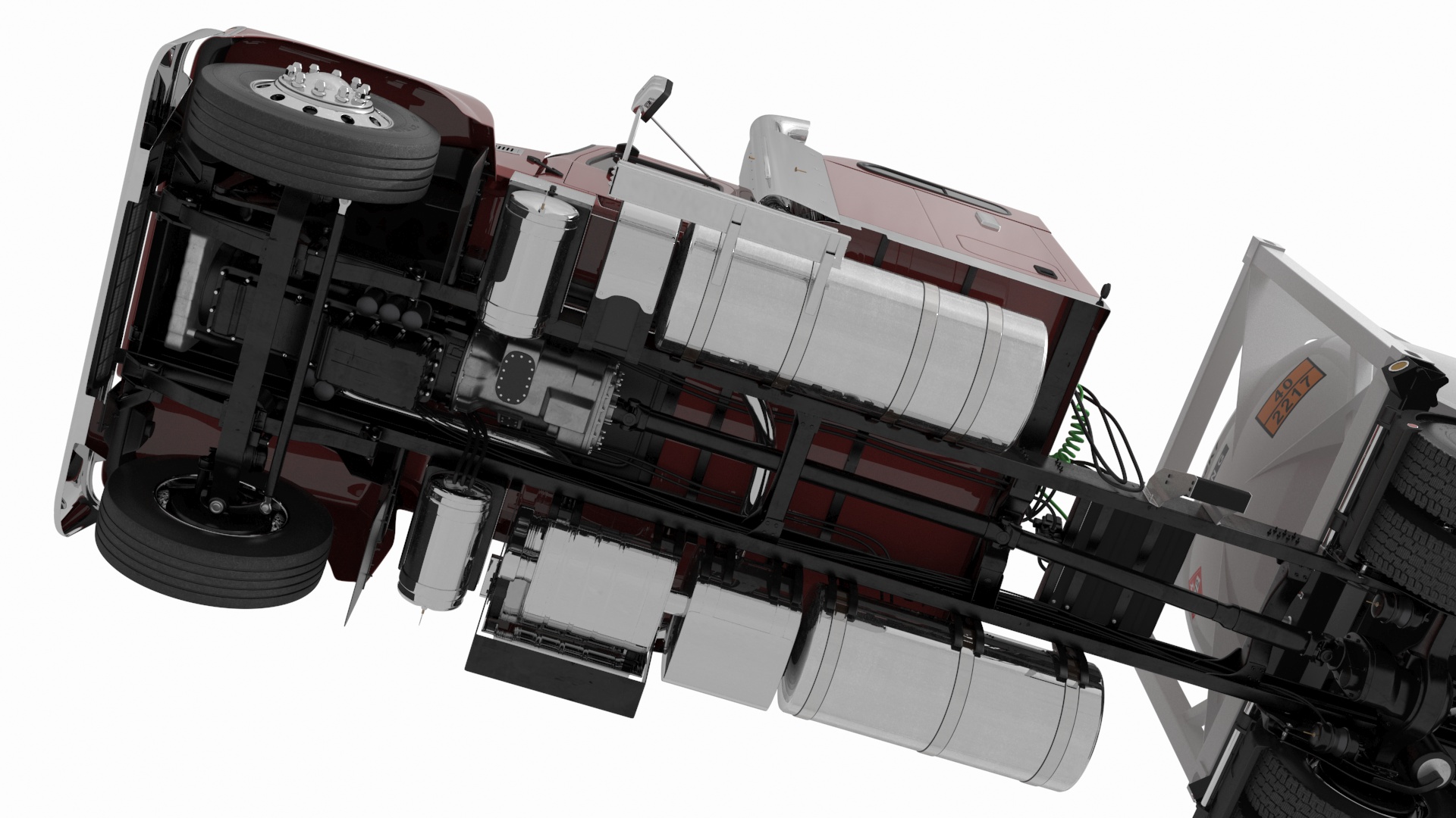 3D Freight Truck with Gas Tank LNG
