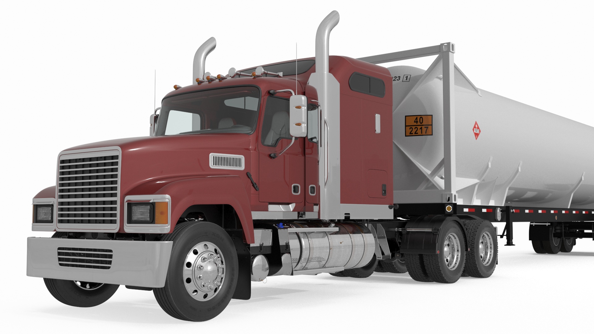 3D Freight Truck with Gas Tank LNG