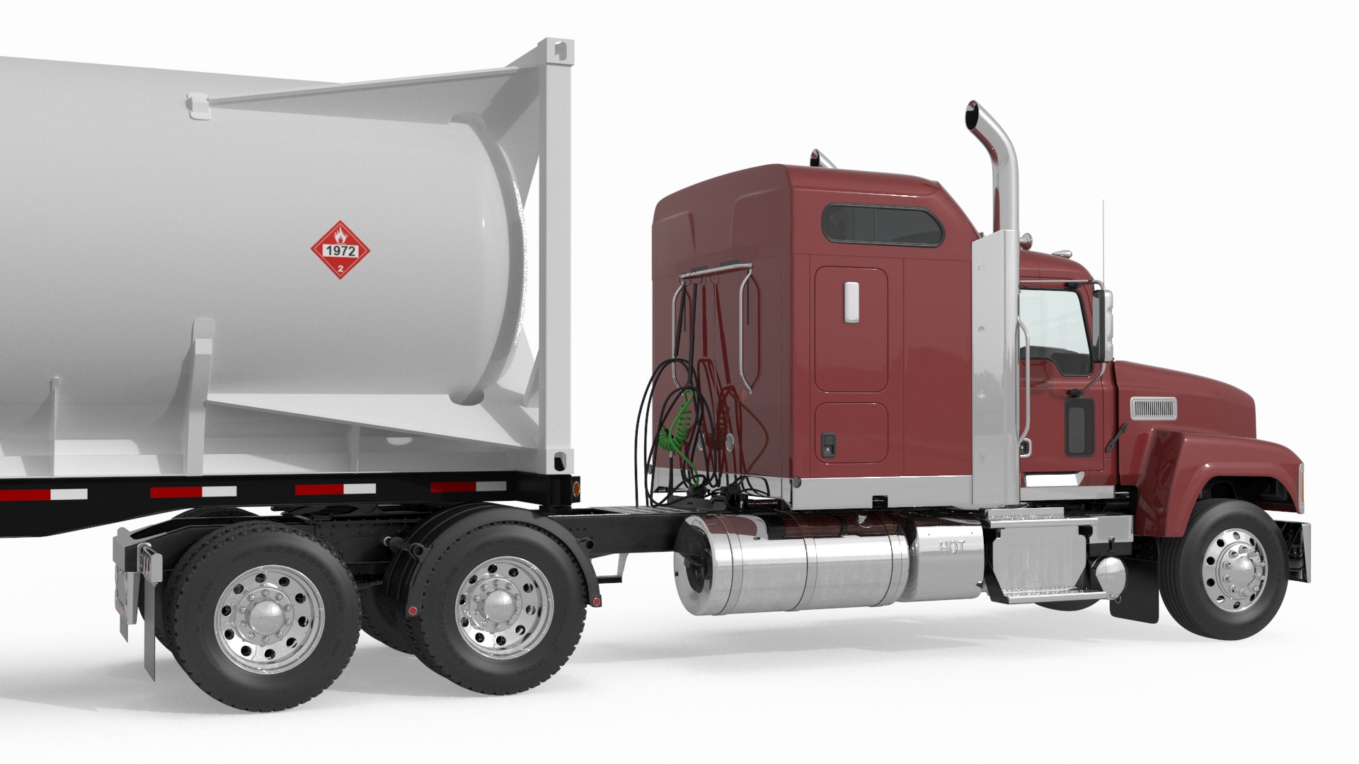 3D Freight Truck with Gas Tank LNG