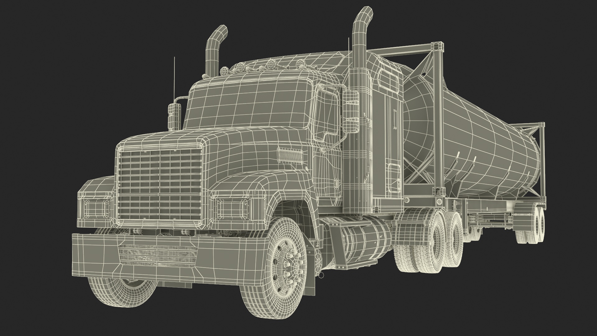 3D Freight Truck with Gas Tank LNG