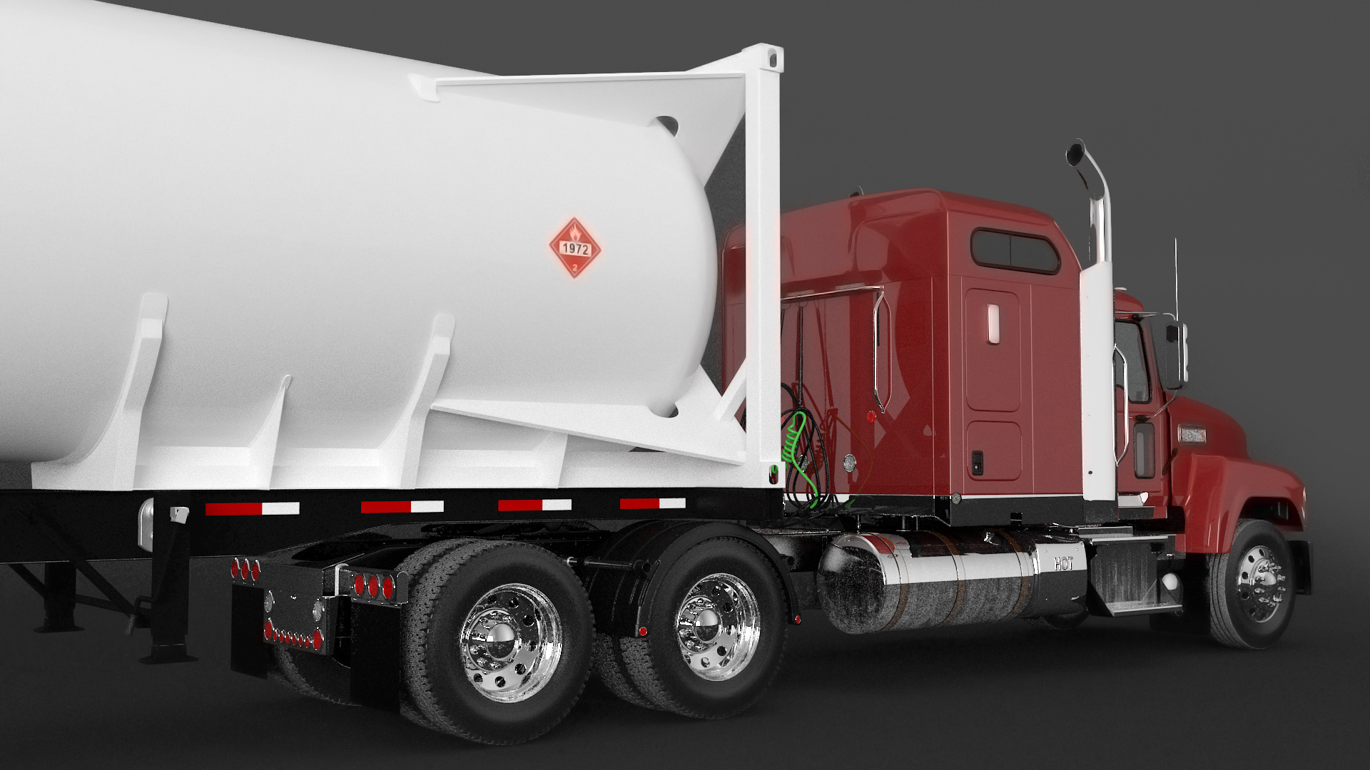 3D Freight Truck with Gas Tank LNG