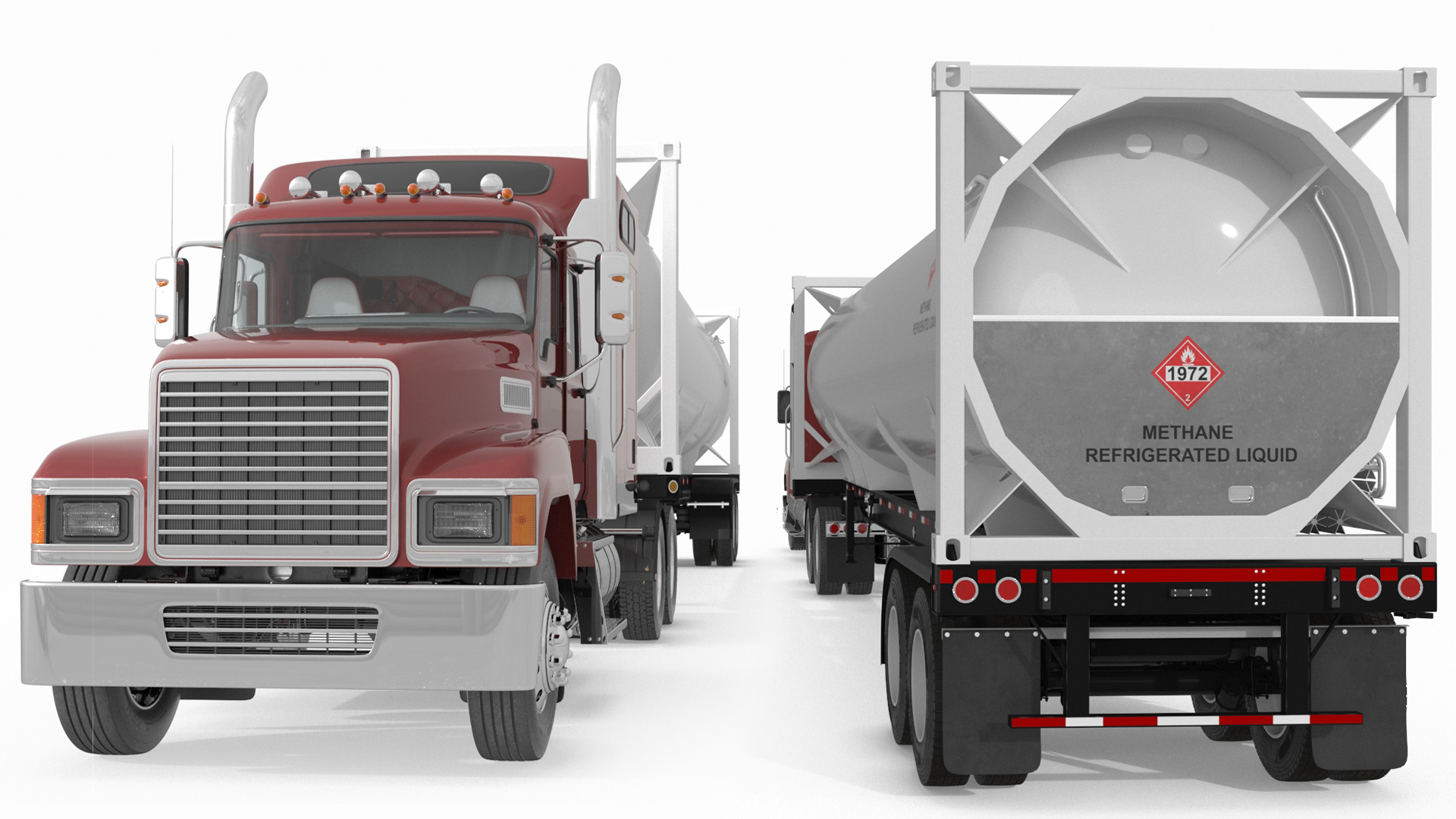 3D Freight Truck with Gas Tank LNG
