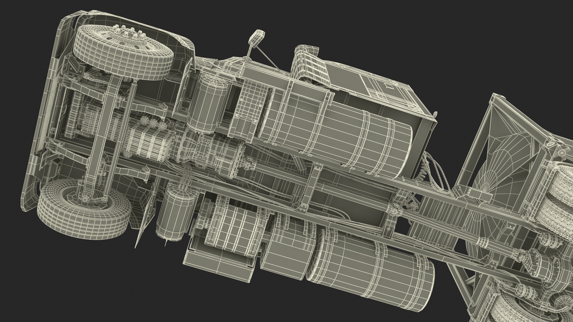 3D Freight Truck with Gas Tank LNG