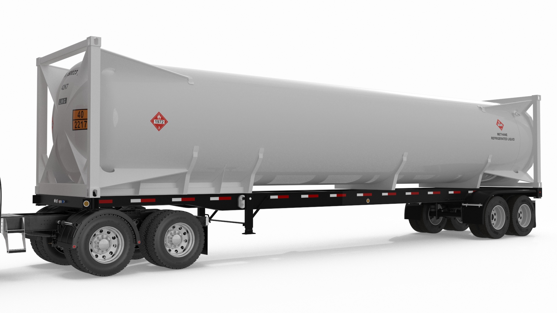3D Freight Truck with Gas Tank LNG