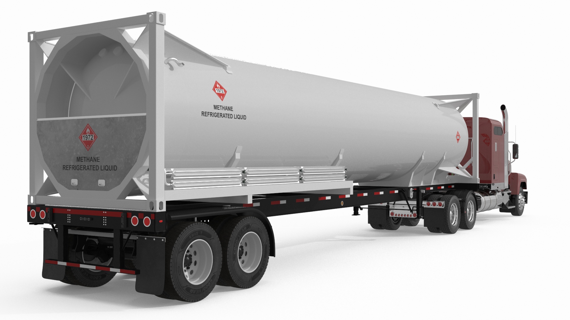 3D Freight Truck with Gas Tank LNG