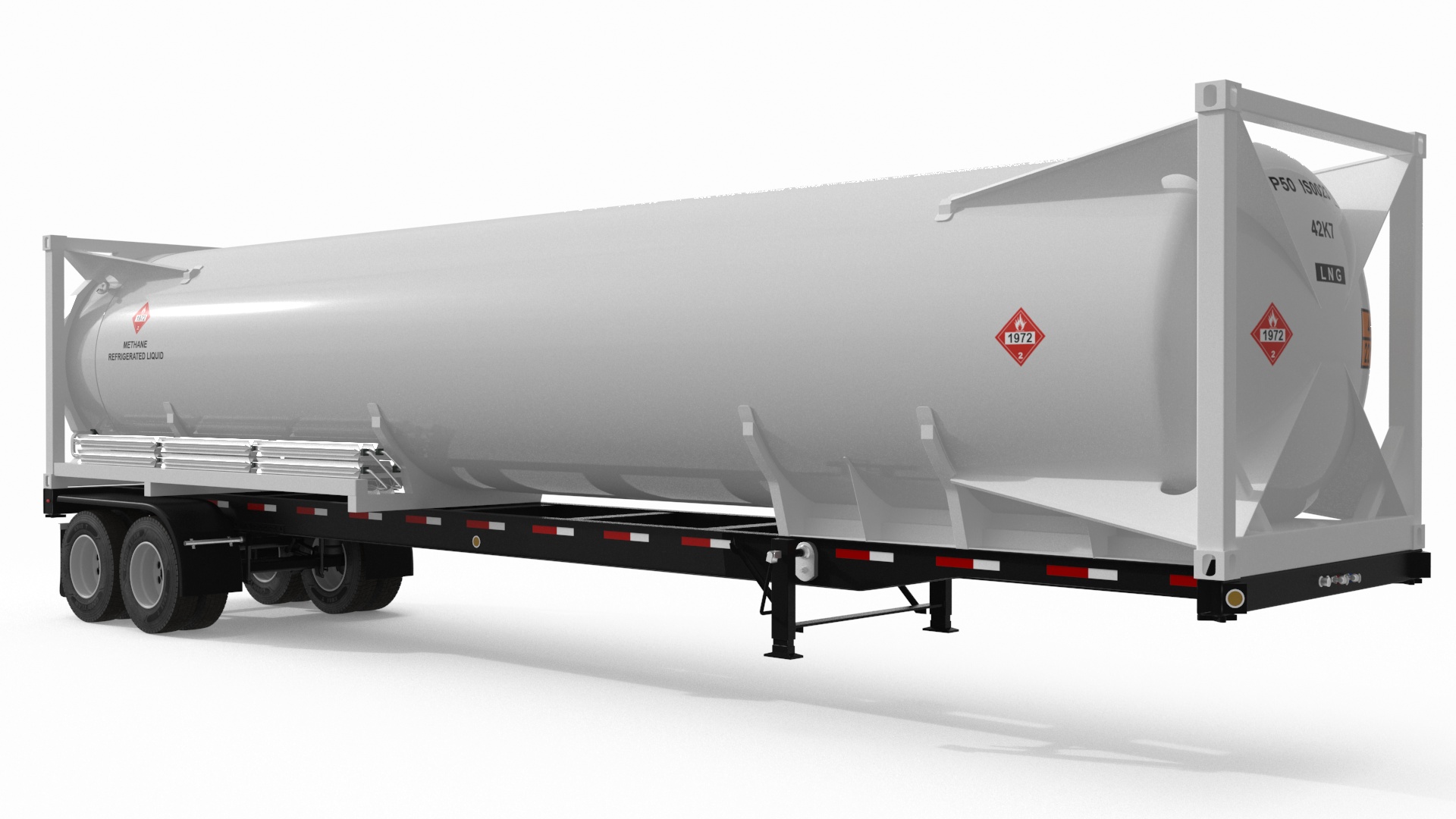 3D Freight Truck with Gas Tank LNG