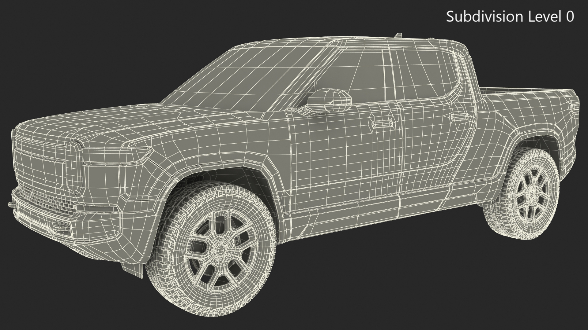 Electric Pickup Truck White 3D