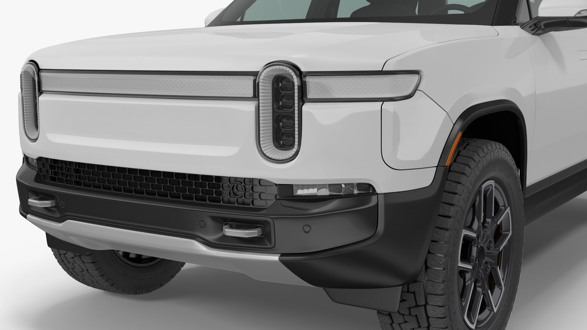 Electric Pickup Truck White 3D