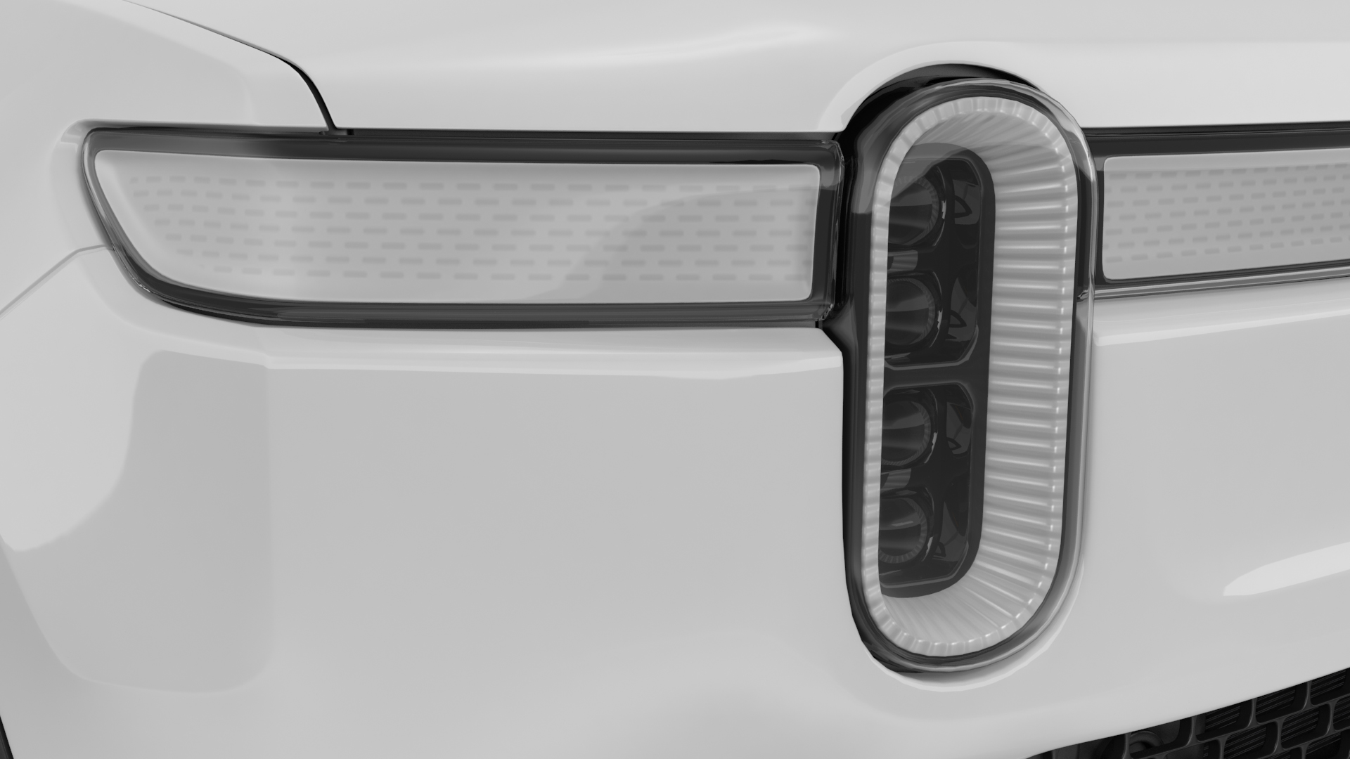 Electric Pickup Truck White 3D