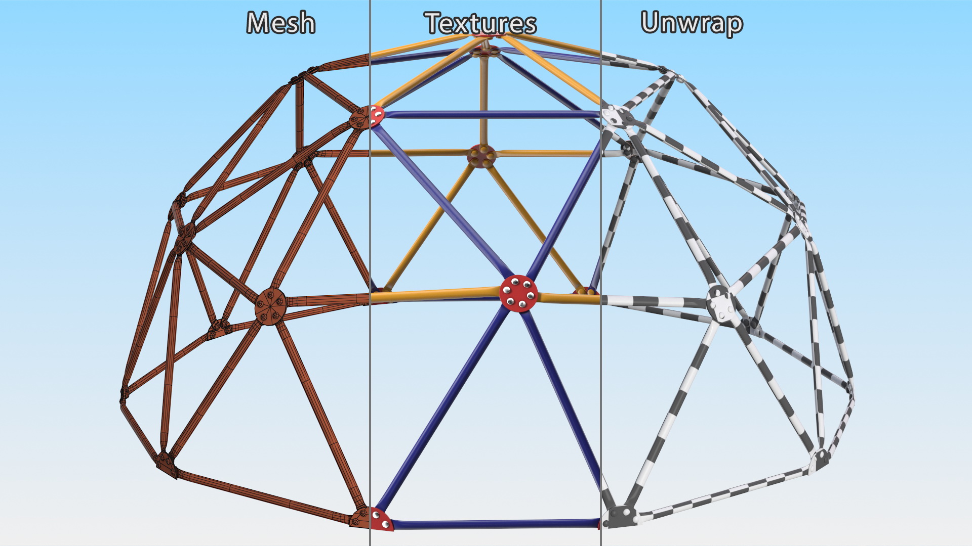 Children Playground Climbing-Dome Color 3D model