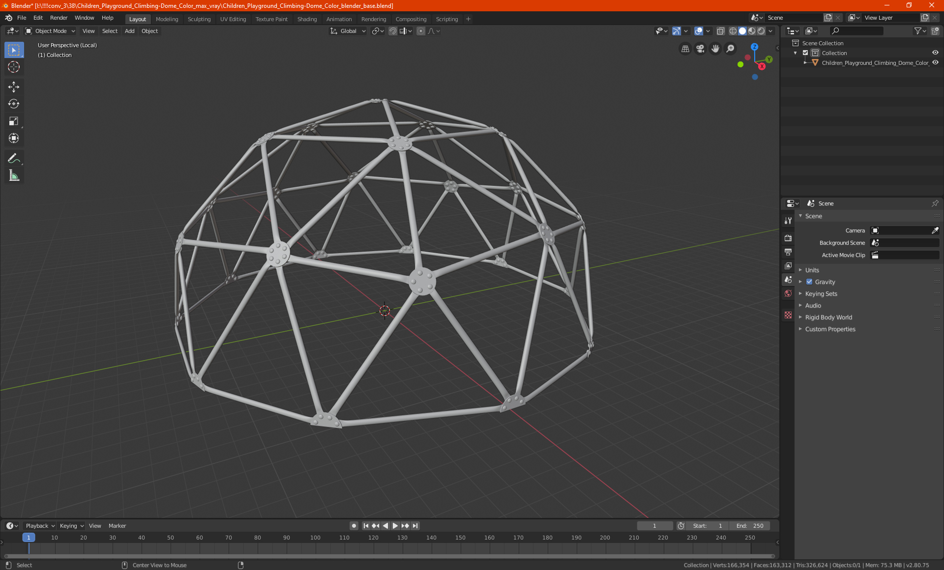 Children Playground Climbing-Dome Color 3D model