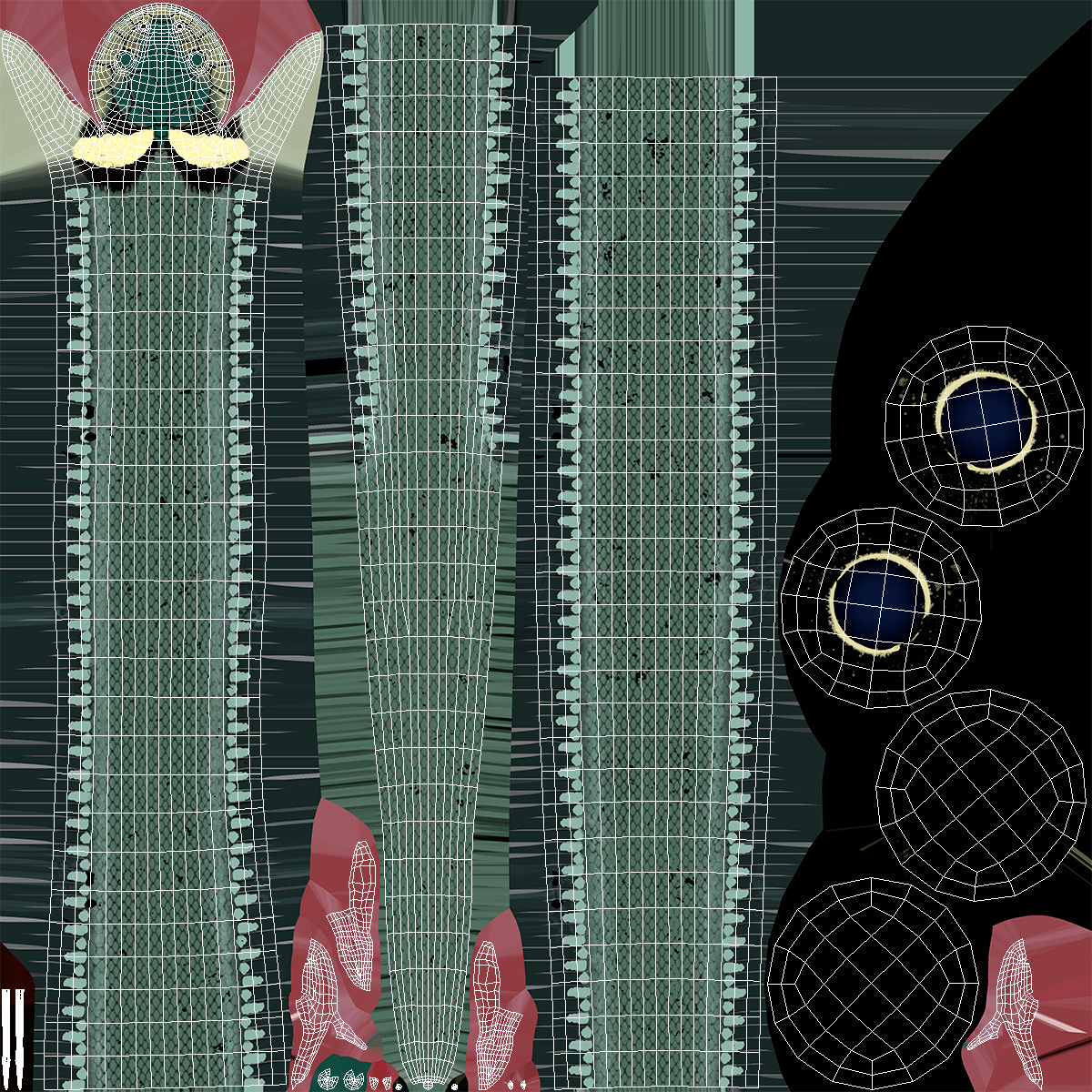 3D model Ringed Snake Green Coiled