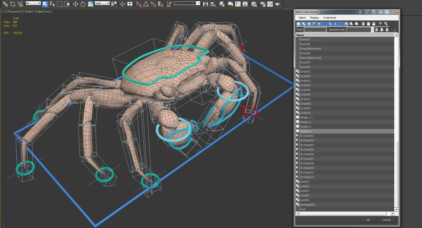 Vampire Crab Geosesarma Rigged with Fur 3D model