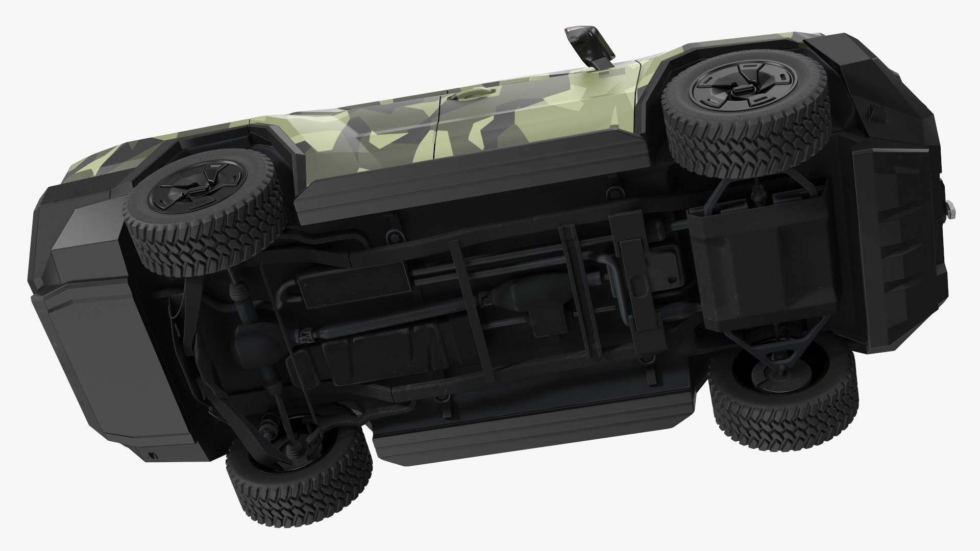 3D 2023 Rezvani Vengeance Armored SUV Camouflage Colored Lights On model