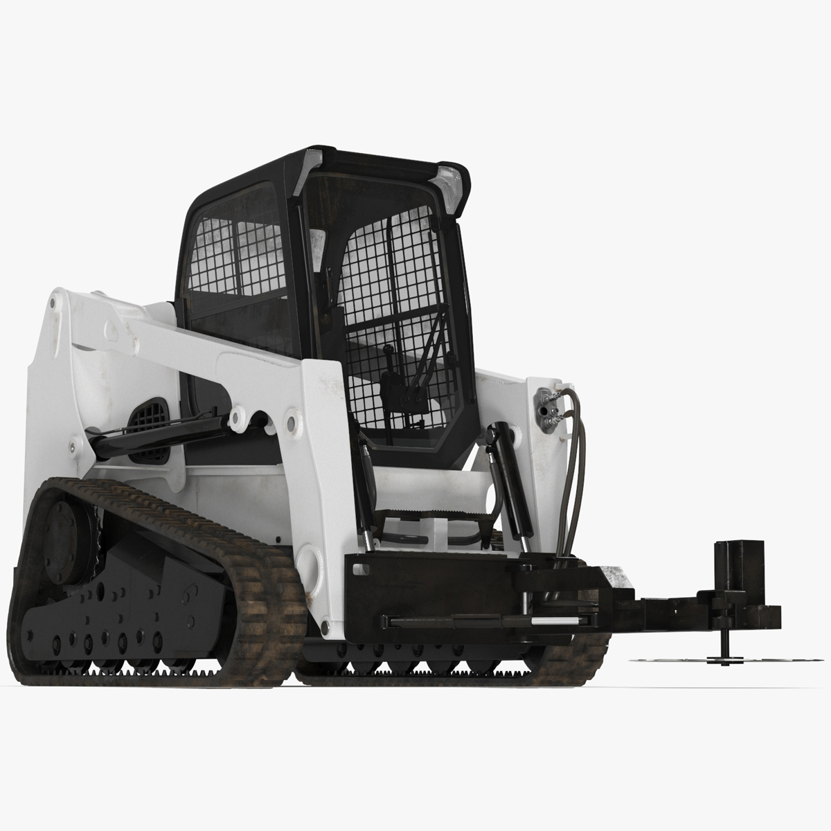 3D model Compact Track Loader with Forestry Saw Attachment Rigged for Maya