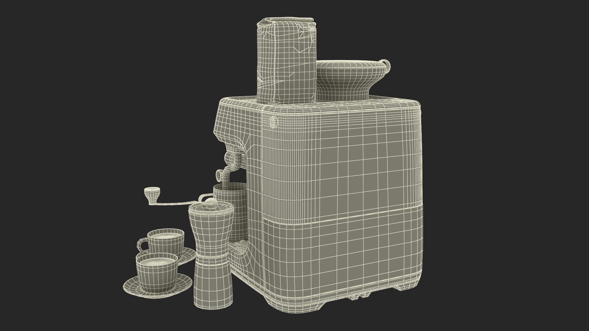 3D model Espresso Brewing Set with Coffee Machine