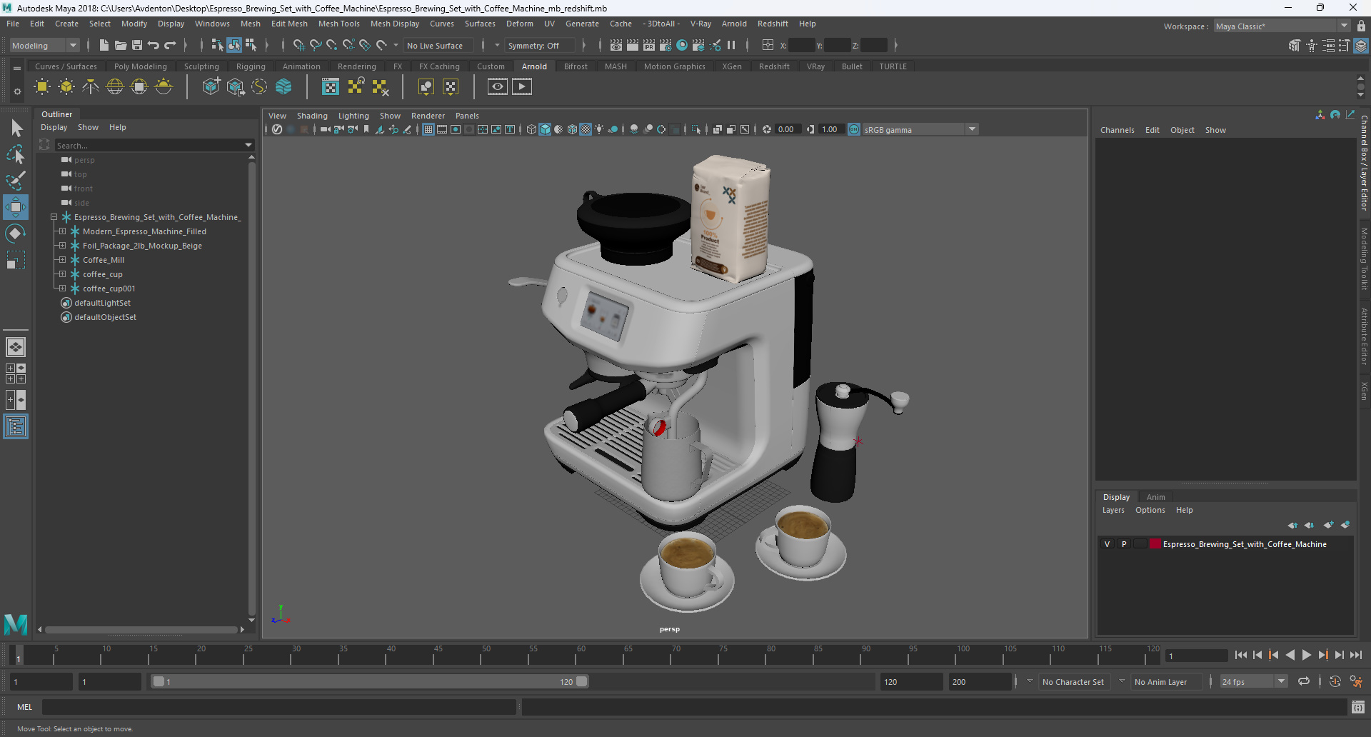 3D model Espresso Brewing Set with Coffee Machine