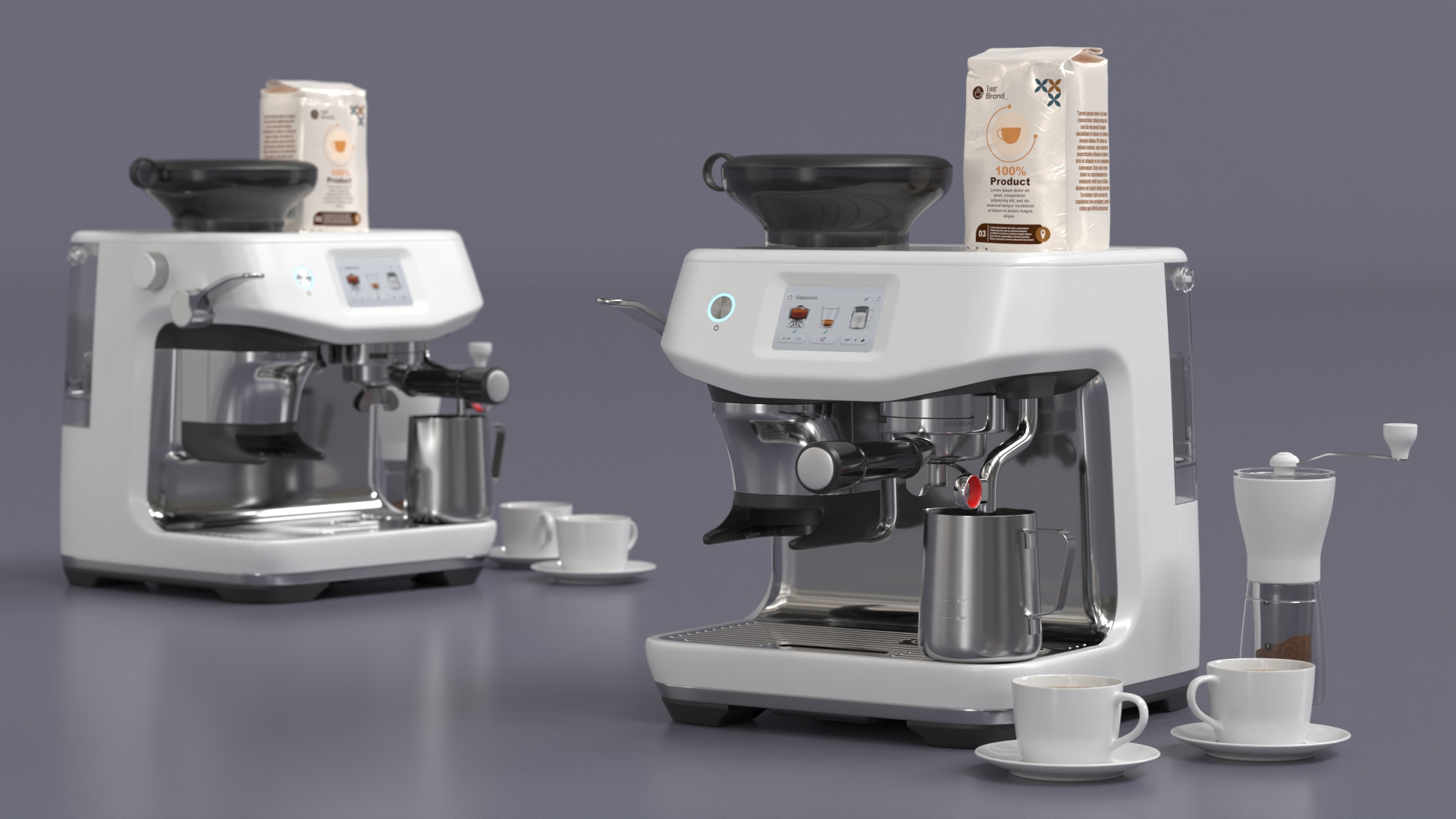 3D model Espresso Brewing Set with Coffee Machine