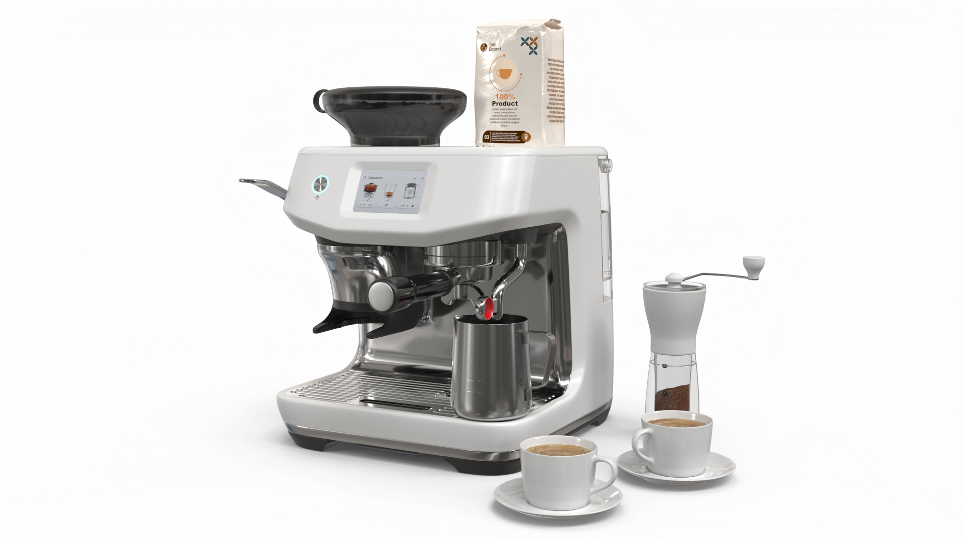 3D model Espresso Brewing Set with Coffee Machine