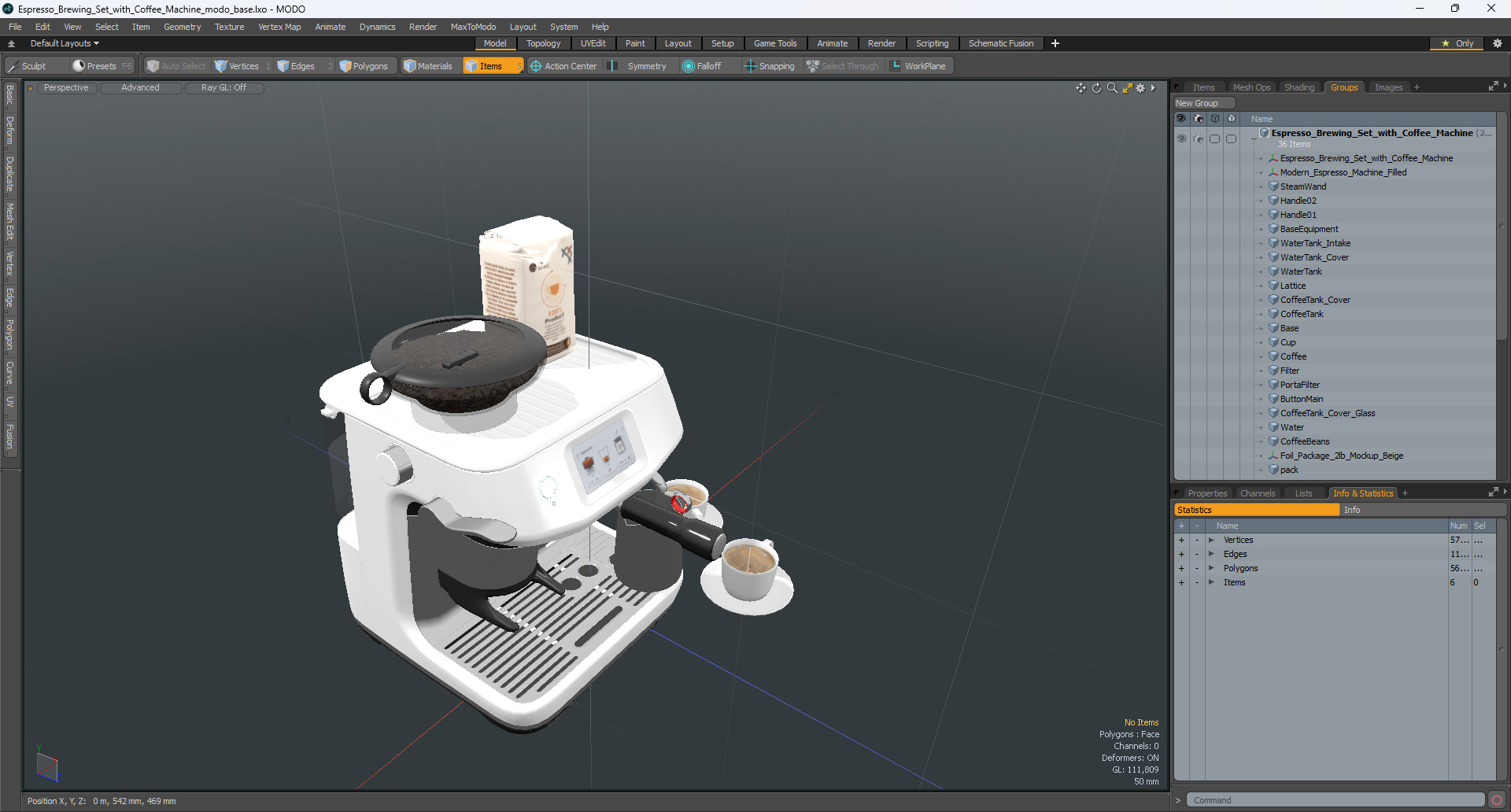 3D model Espresso Brewing Set with Coffee Machine
