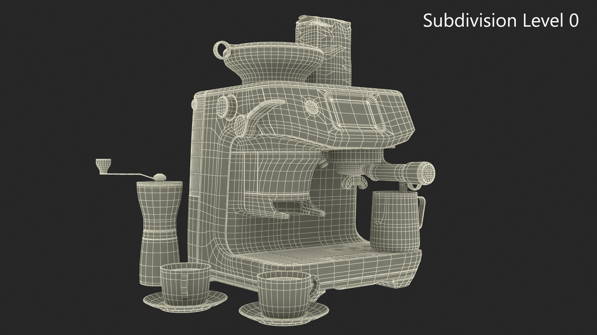3D model Espresso Brewing Set with Coffee Machine