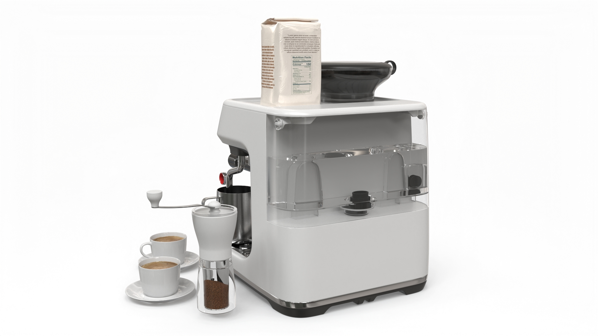 3D model Espresso Brewing Set with Coffee Machine