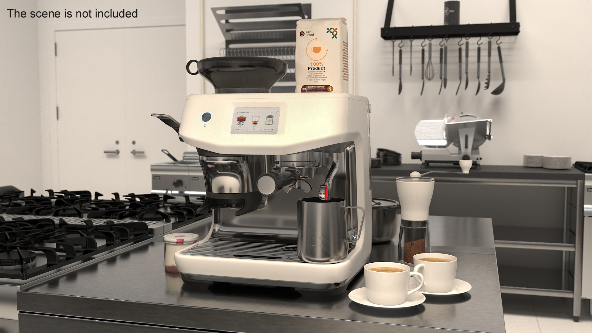 3D model Espresso Brewing Set with Coffee Machine