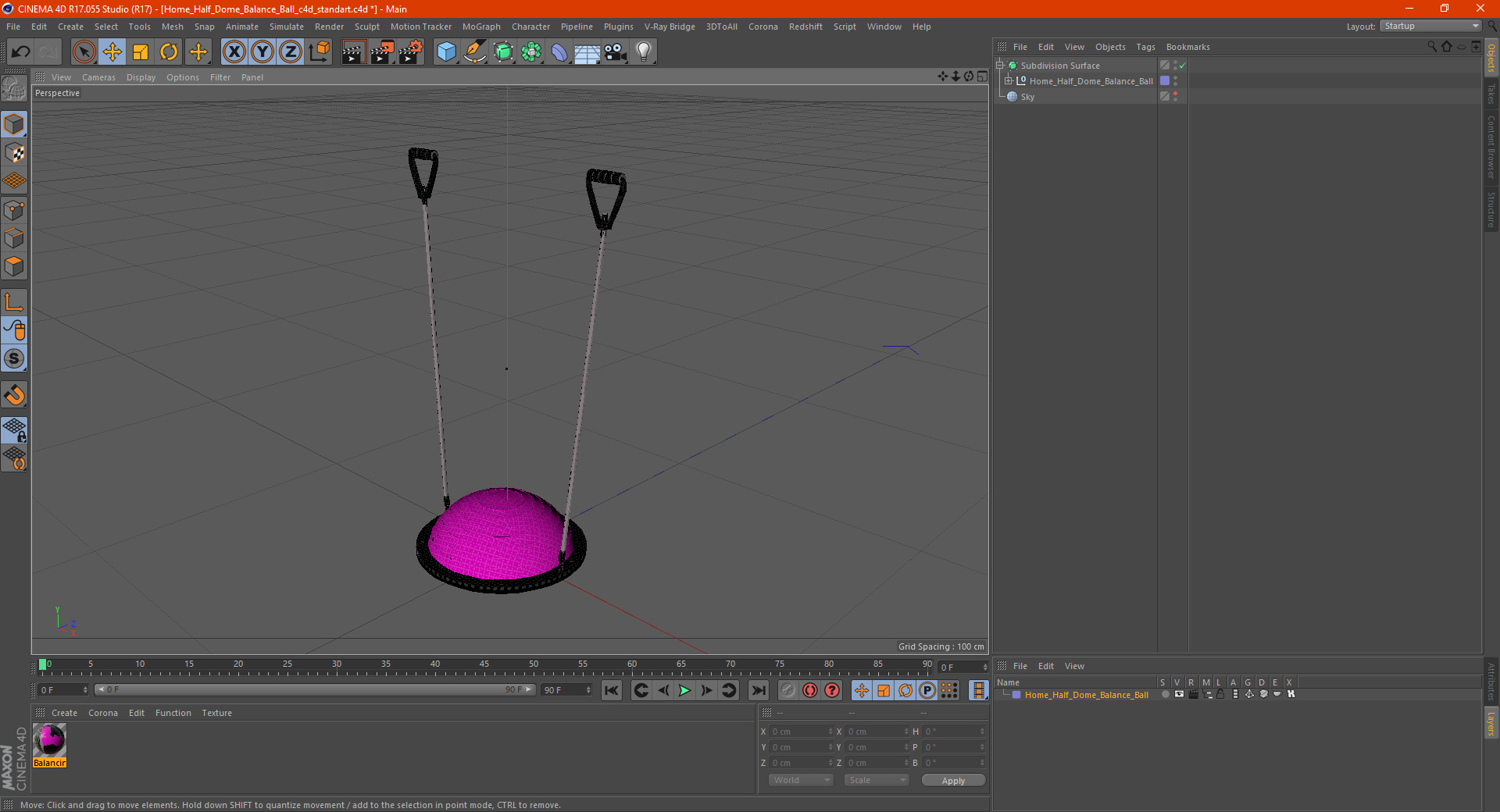 Home Half Dome Balance Ball 3D