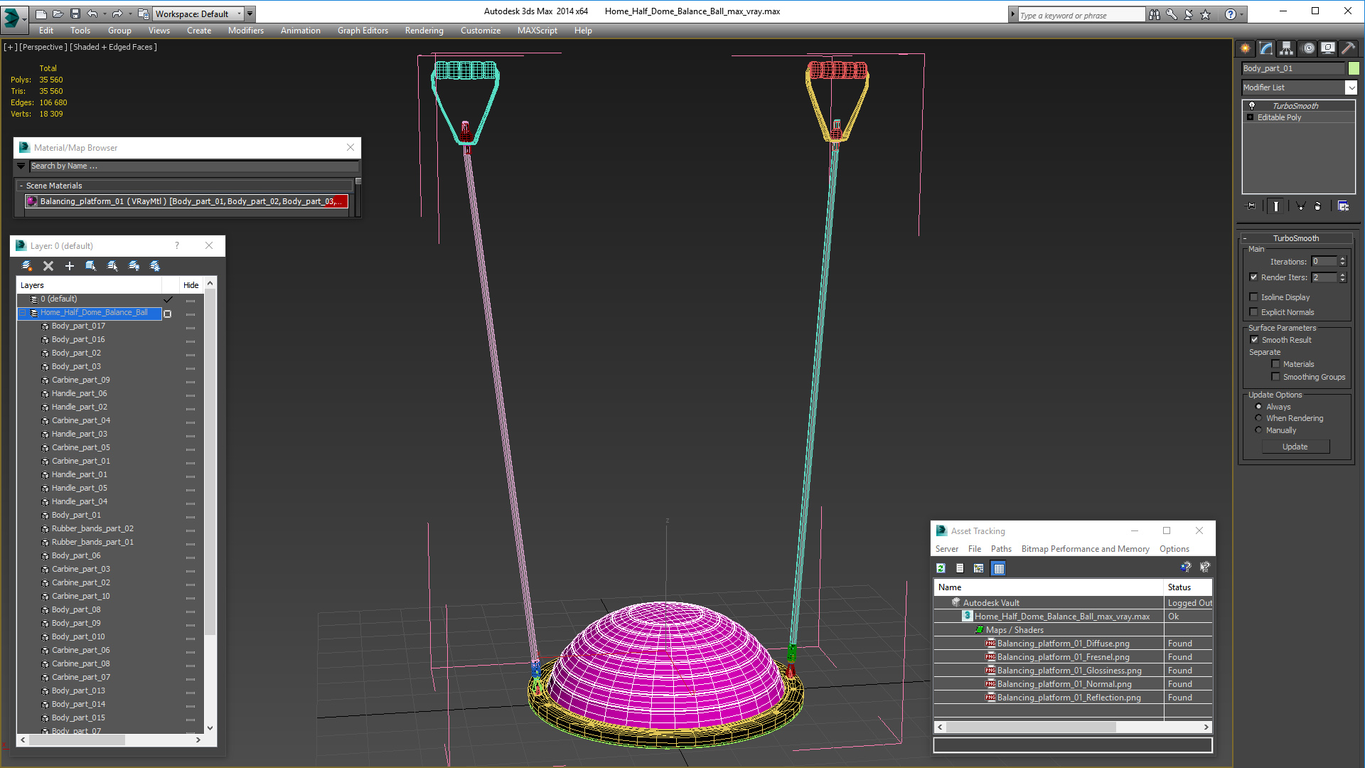 Home Half Dome Balance Ball 3D