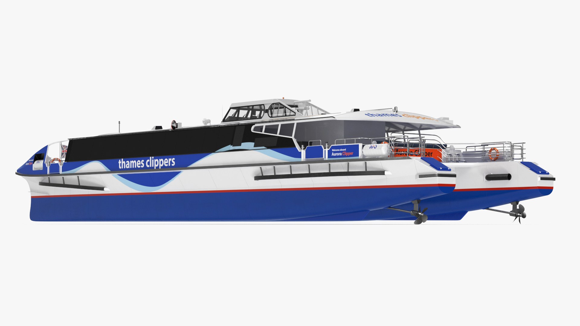 River Thames London Passenger Boat Aurora Clipper 3D model