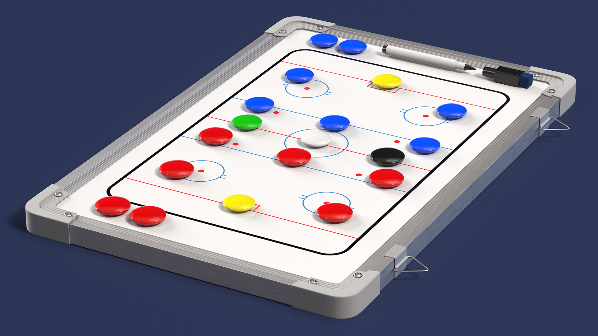Wall-Mounted Coaching Board for Hockey Fur 3D