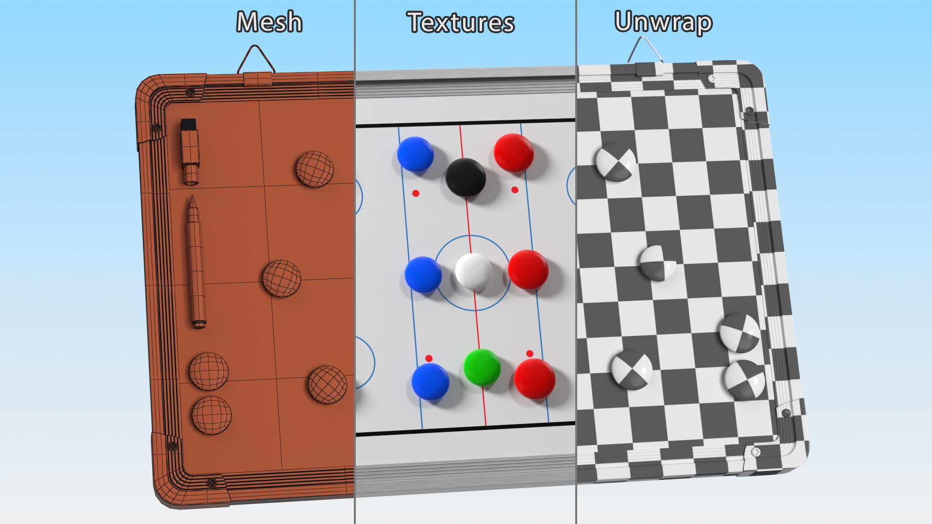 Wall-Mounted Coaching Board for Hockey Fur 3D