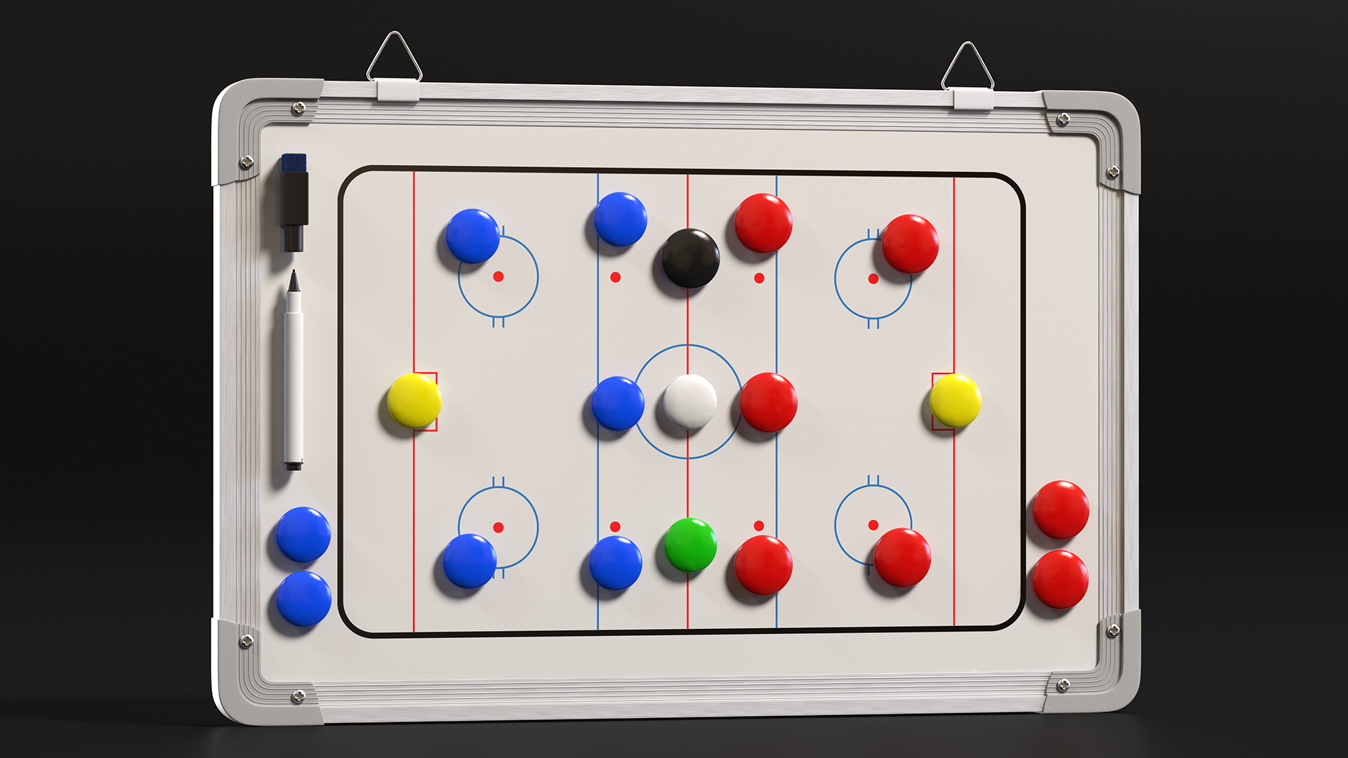 Wall-Mounted Coaching Board for Hockey Fur 3D