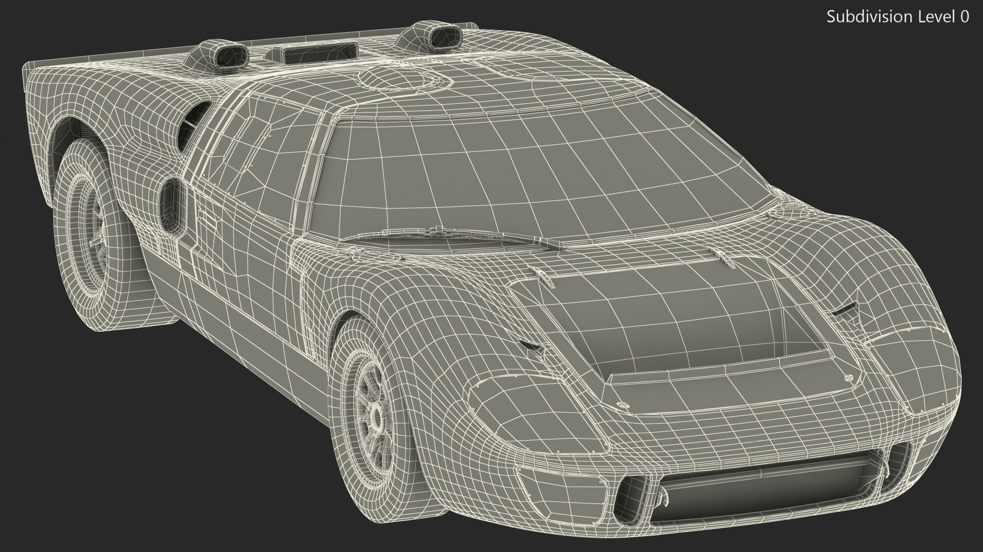 Ford GT40 Racing Car Black Simple Interior 3D