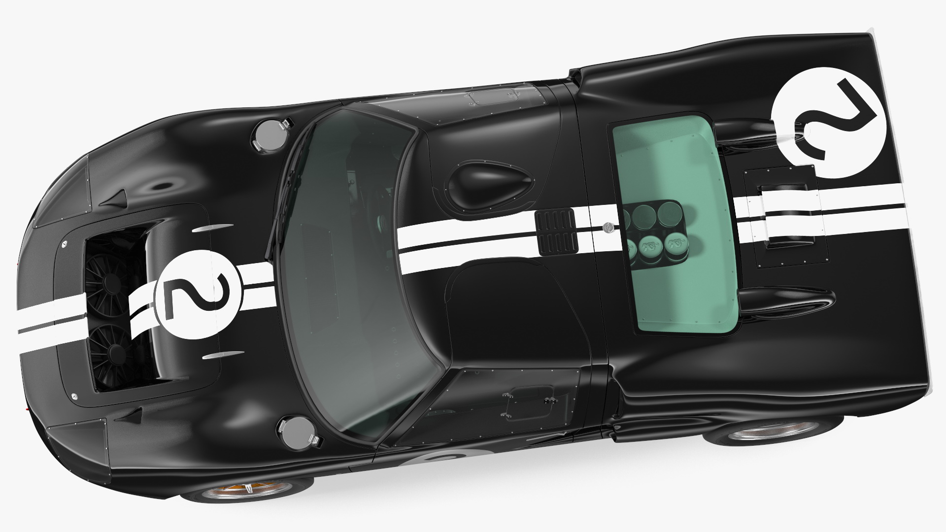 Ford GT40 Racing Car Black Simple Interior 3D
