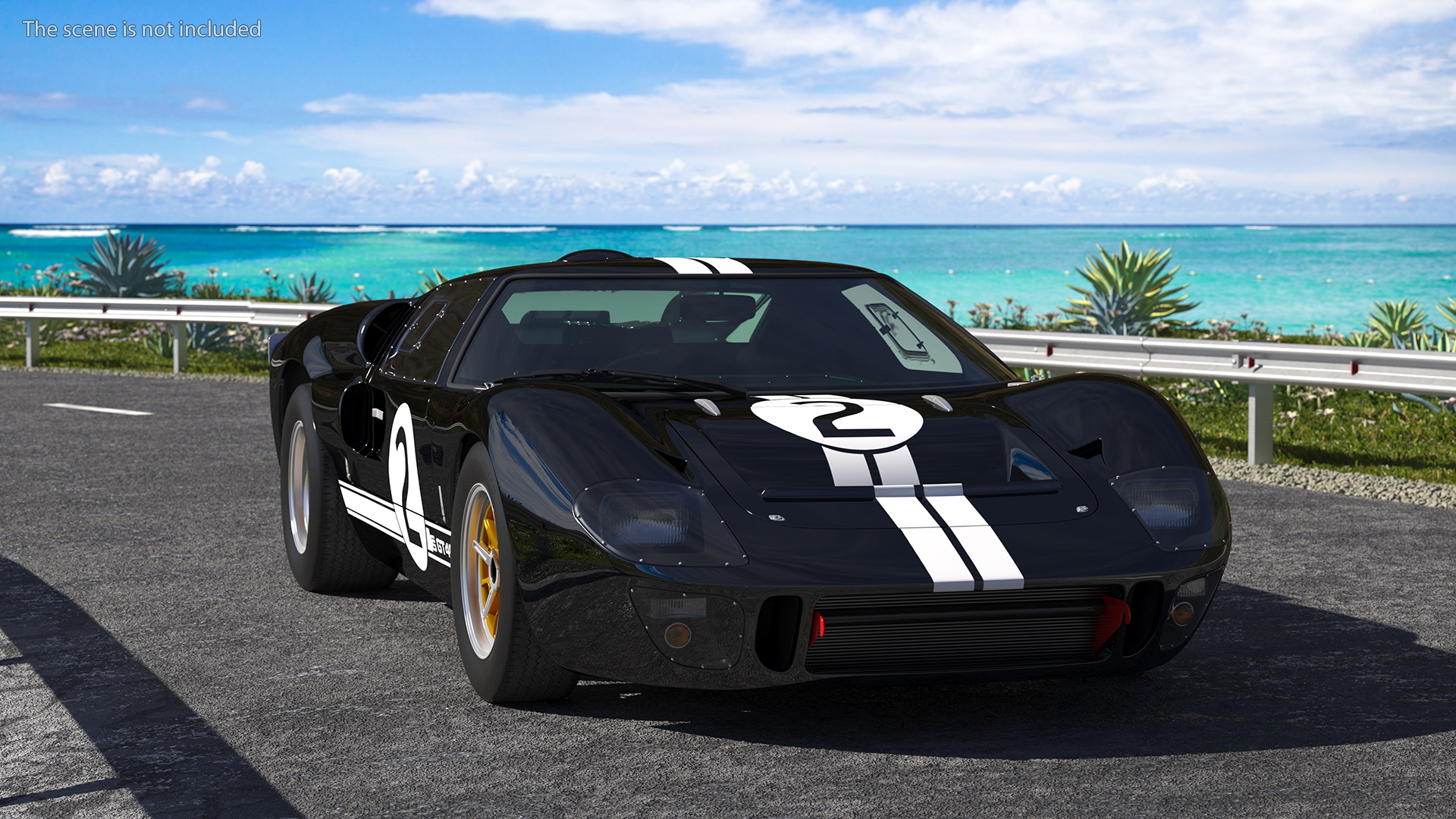 Ford GT40 Racing Car Black Simple Interior 3D