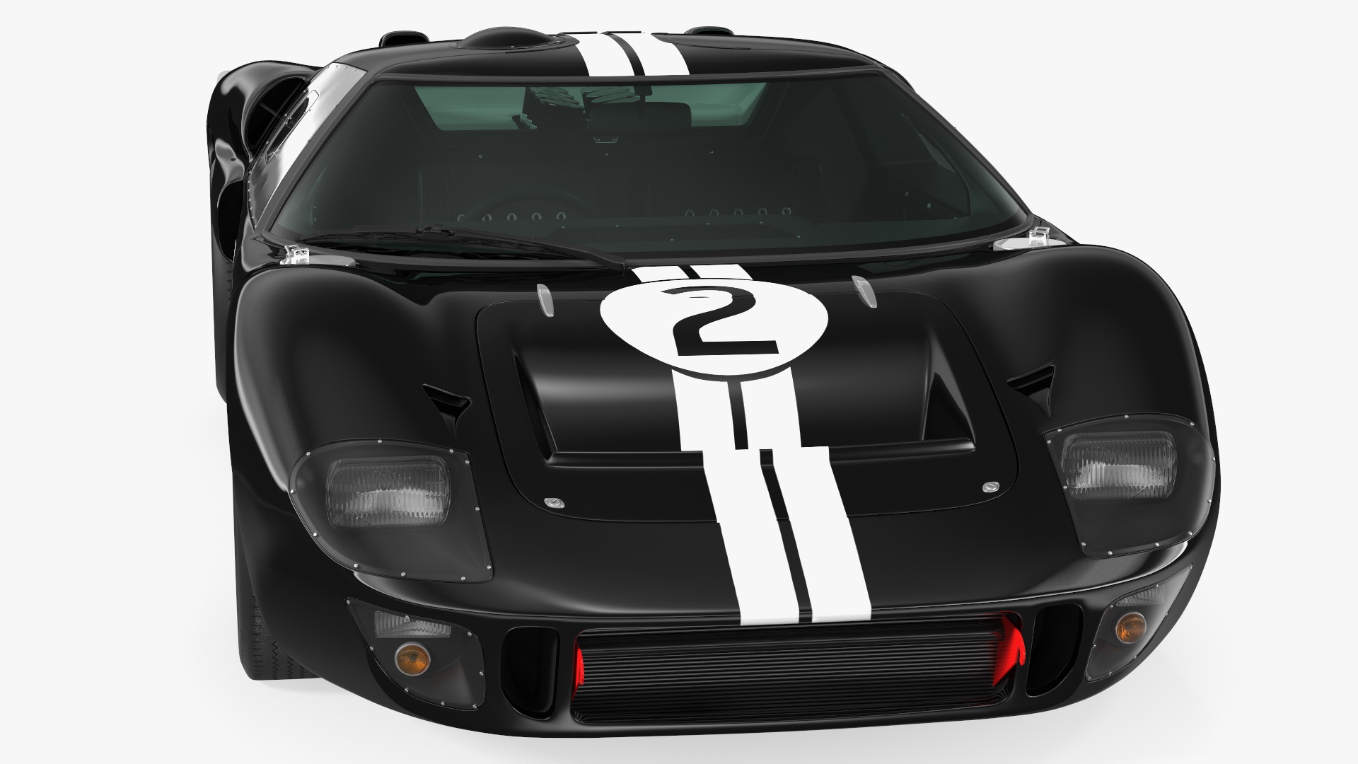 Ford GT40 Racing Car Black Simple Interior 3D