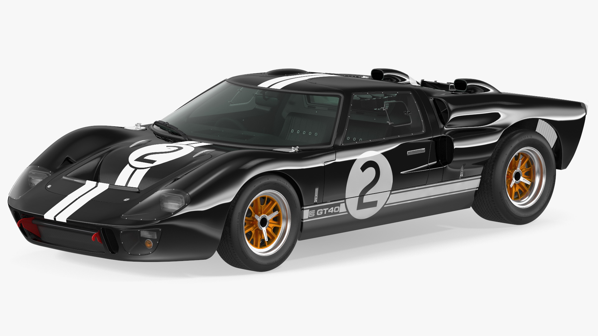 Ford GT40 Racing Car Black Simple Interior 3D
