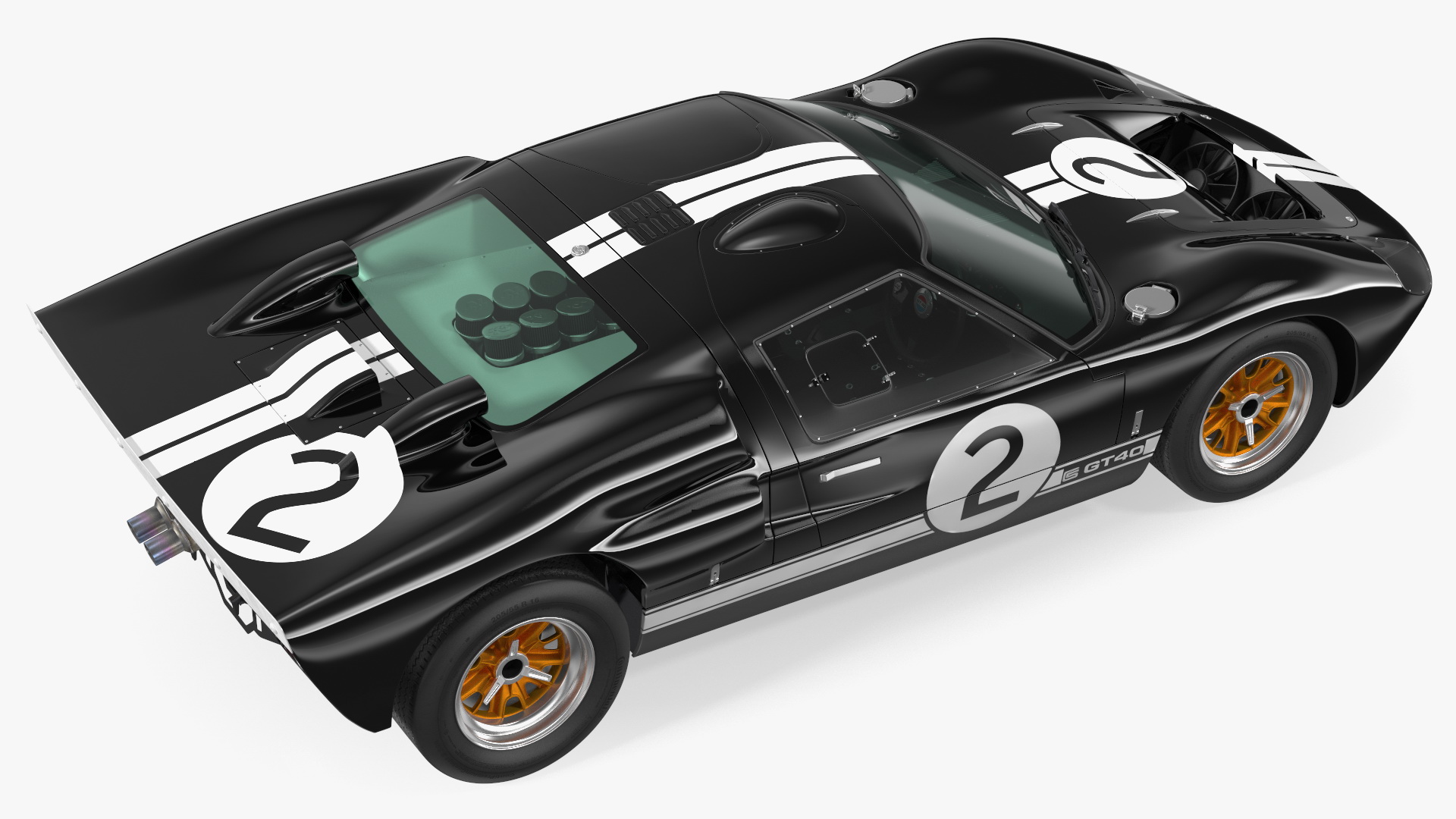 Ford GT40 Racing Car Black Simple Interior 3D