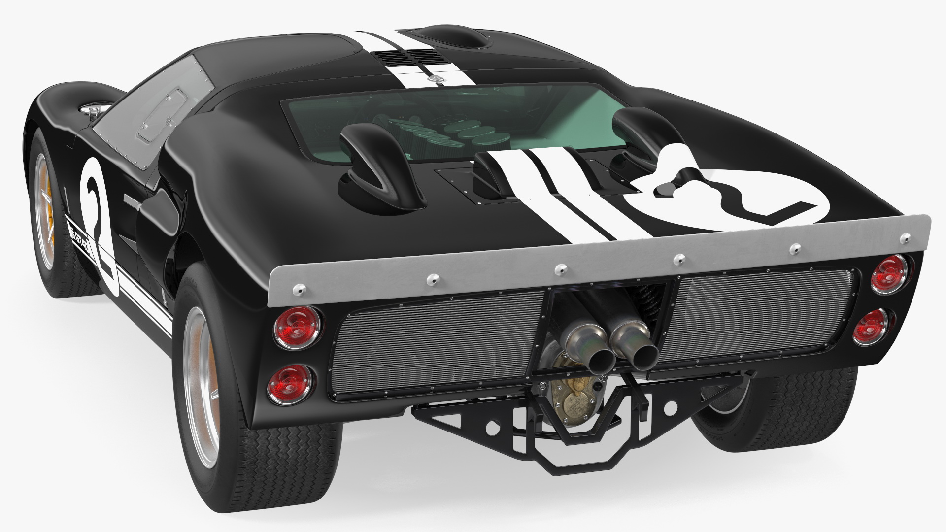 Ford GT40 Racing Car Black Simple Interior 3D