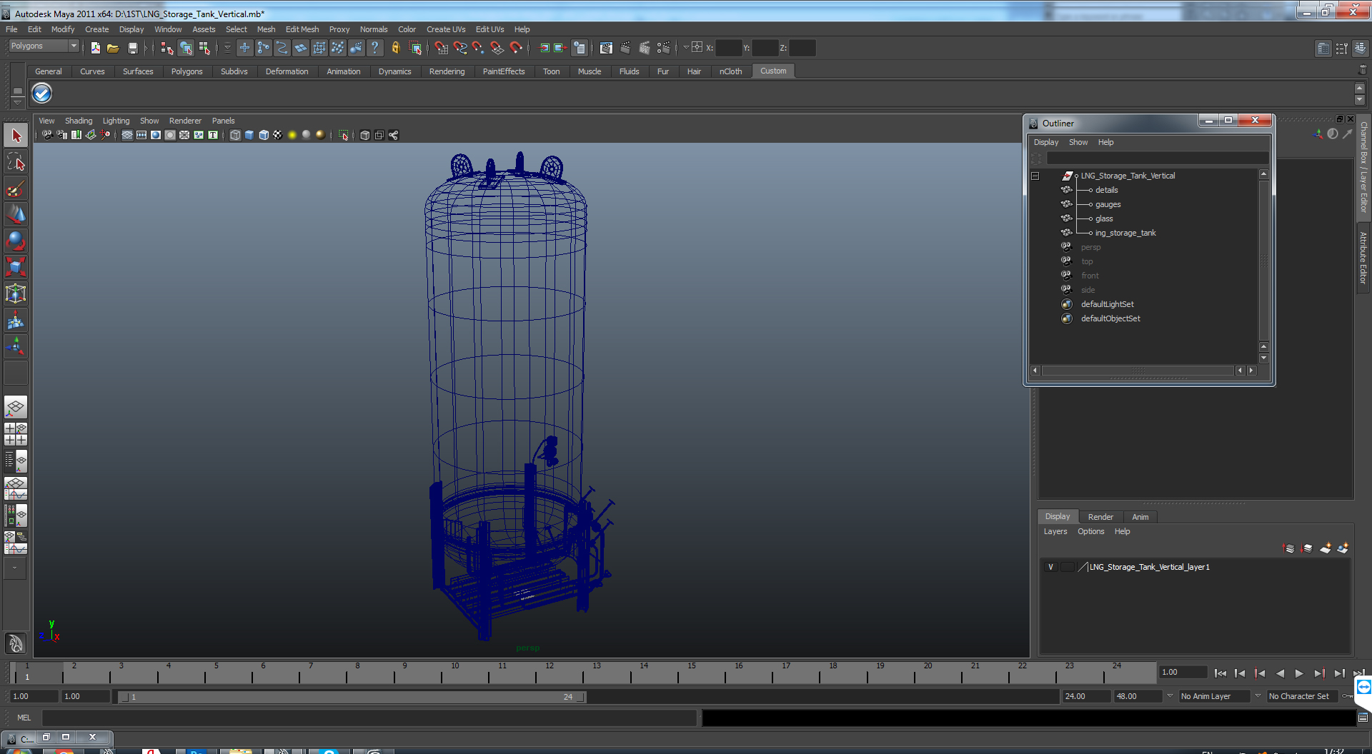 3D model LNG Storage Tank Vertical