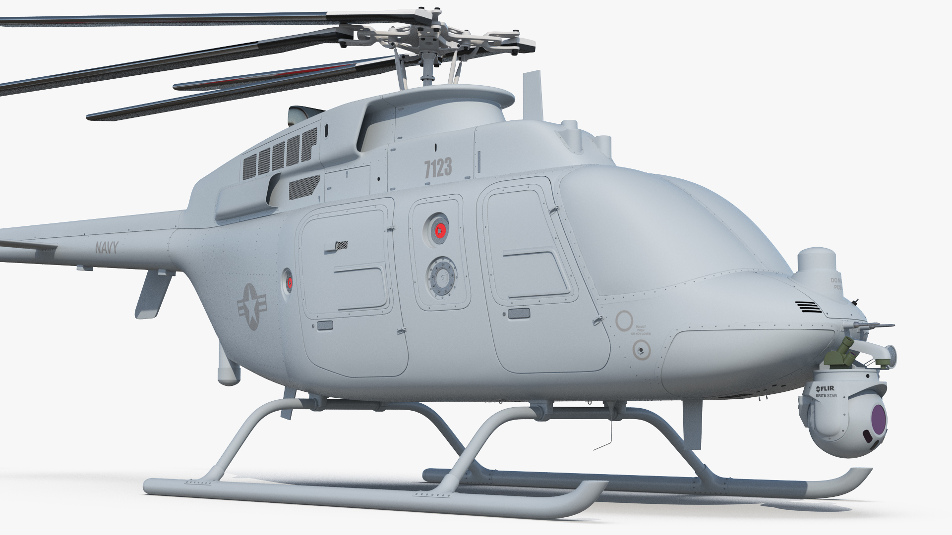 3D Northrop Grumman MQ-8C Fire Scout Unmanned Helicopter Folded Rotor