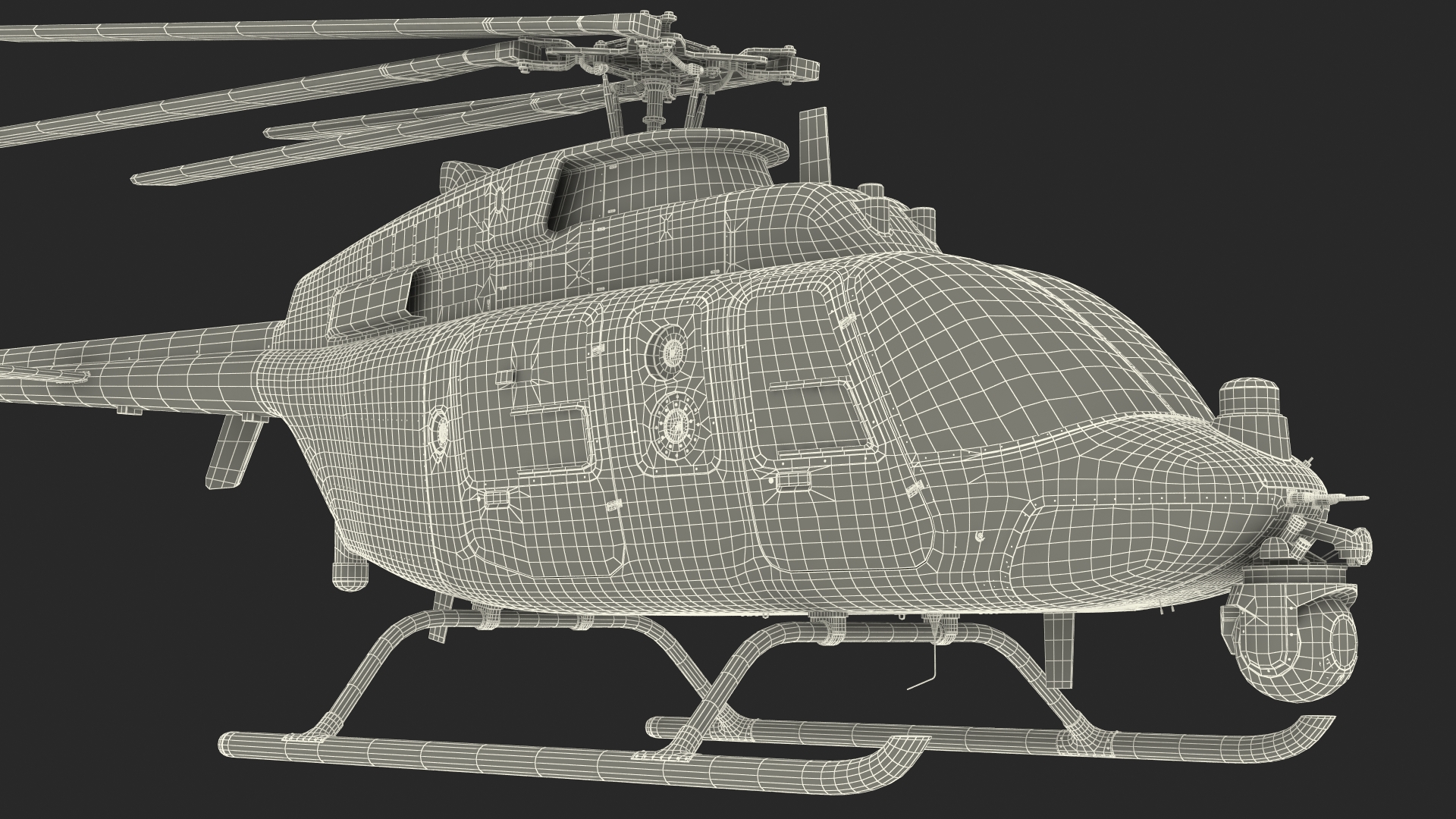 3D Northrop Grumman MQ-8C Fire Scout Unmanned Helicopter Folded Rotor