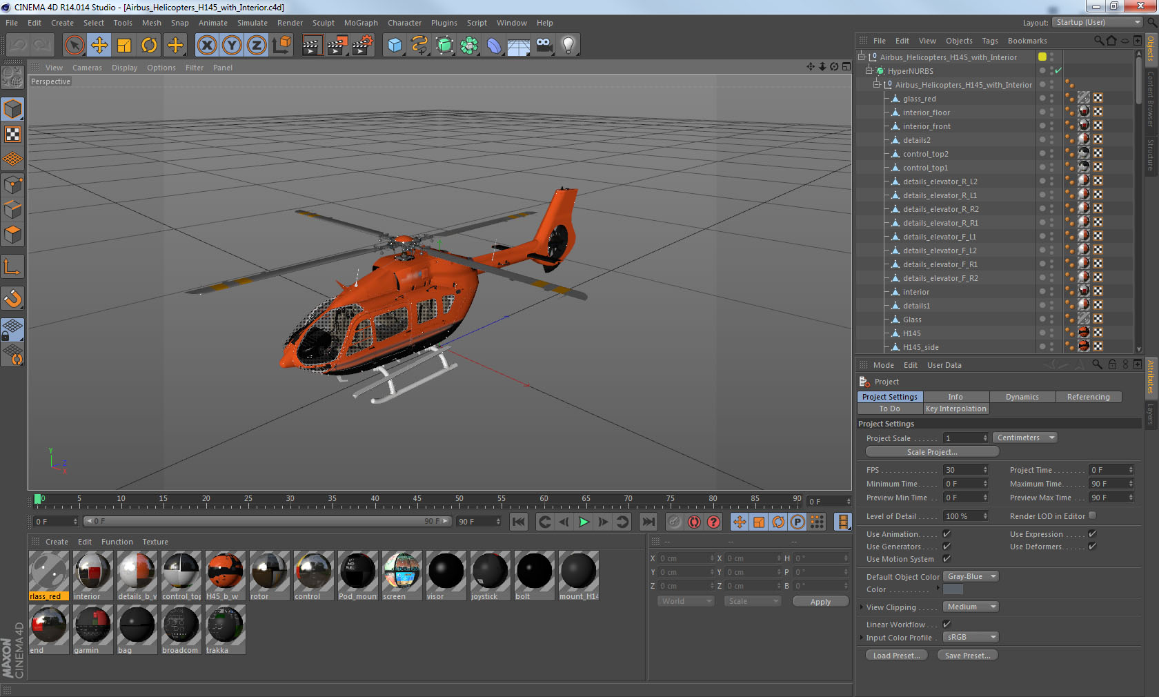 Airbus Helicopters H145 with Interior 3D