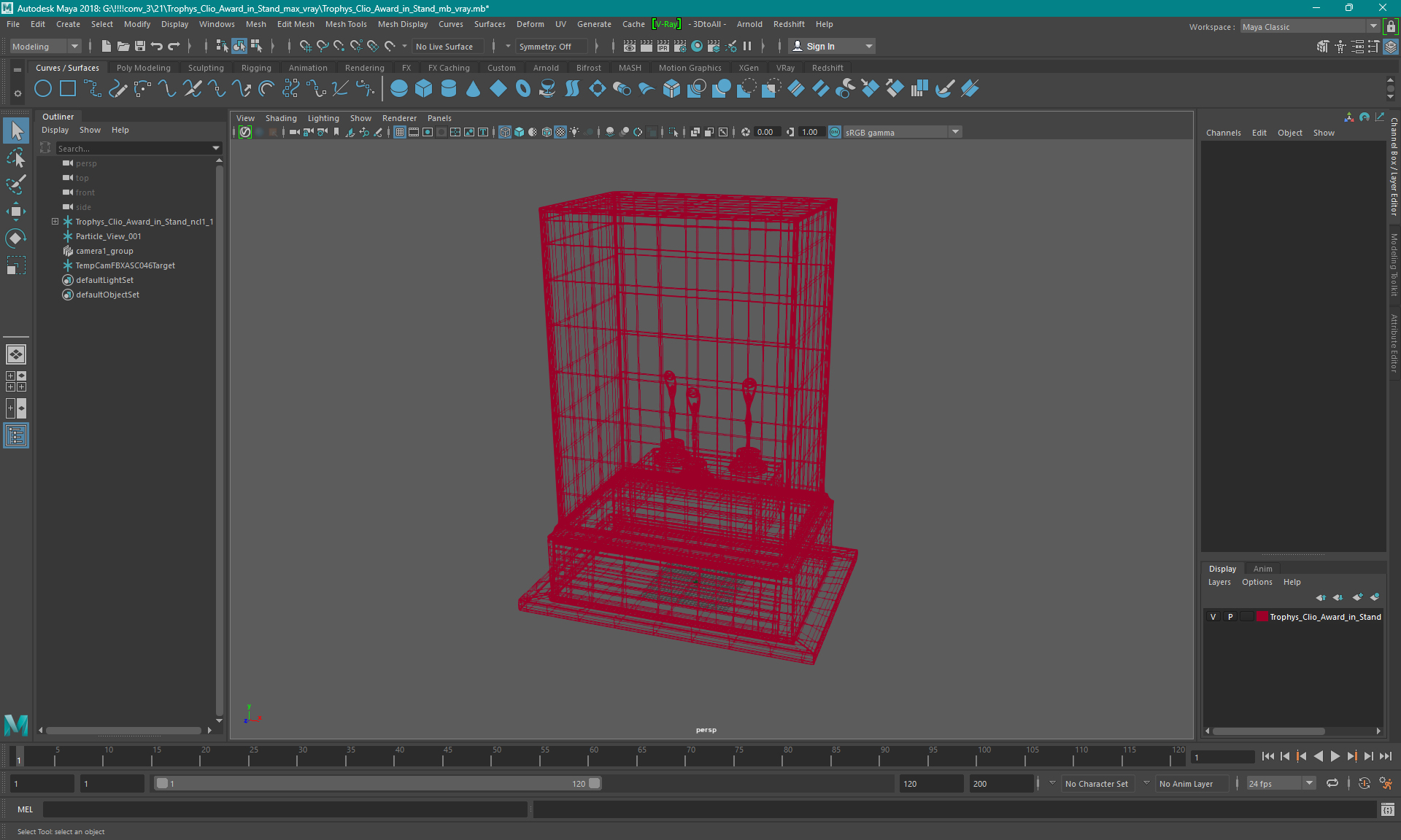 3D Trophies Clio Award in Stand model