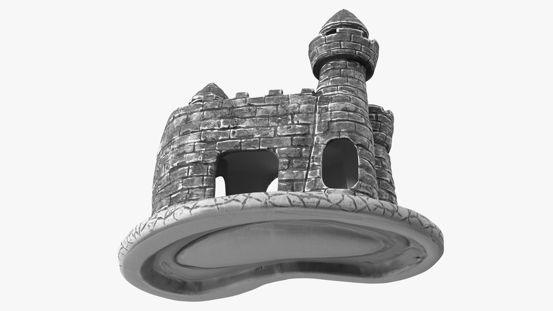 Aquarium Decoration Black Castle 3D